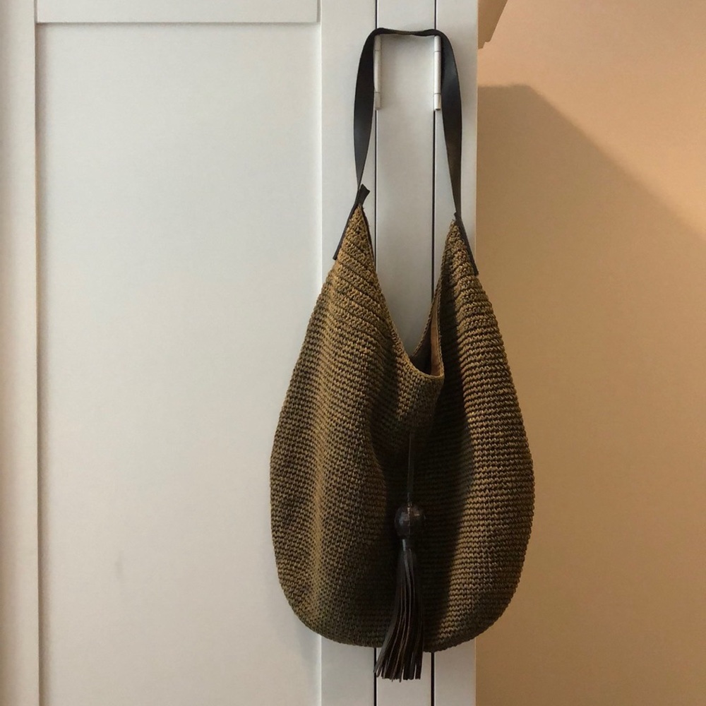 Banana Republic Woven Olive Green Shoulder Bag